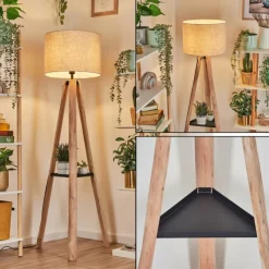 Lampes En Tissu-hofstein Bassagoda Lampadaire Écru, Noir, 1 lumière