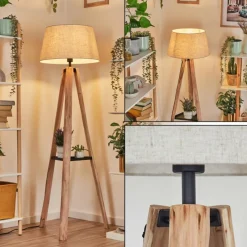 Lampes En Tissu-hofstein Bassagoda Lampadaire Écru, Noir, 1 lumière