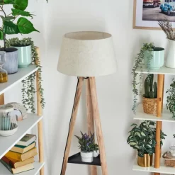 Lampes En Tissu-hofstein Bassagoda Lampadaire Écru, Noir, 1 lumière