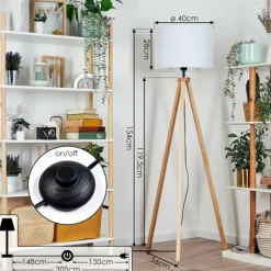 Lampes En Tissu-hofstein Bassagoda Lampadaire Écru, 1 lumière