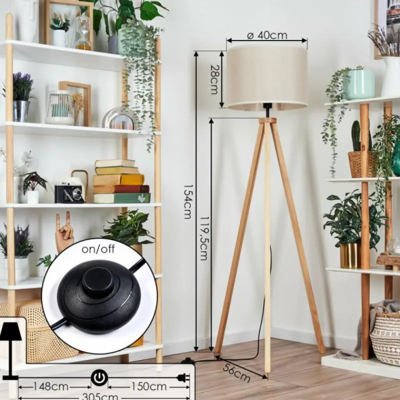 Lampes En Tissu-hofstein Bassagoda Lampadaire Écru, 1 lumière