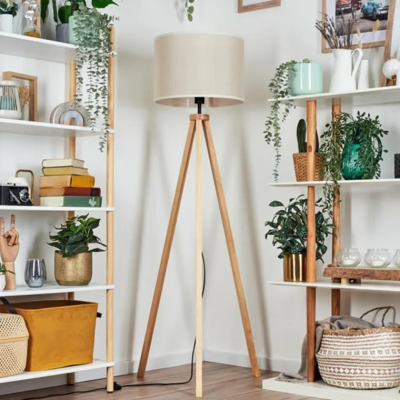 Lampes En Tissu-hofstein Bassagoda Lampadaire Écru, 1 lumière