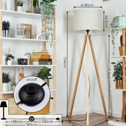 Lampes En Tissu-hofstein Bassagoda Lampadaire Écru, 1 lumière