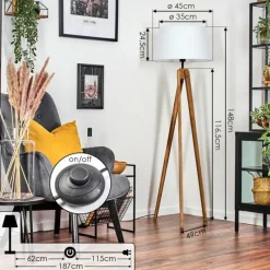 Lampes En Tissu-hofstein Bassagoda Lampadaire Écru, 1 lumière