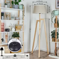 Lampes En Tissu-hofstein Bassagoda Lampadaire Écru, 1 lumière