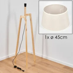 Lampes En Tissu-hofstein Bassagoda Lampadaire Écru, 1 lumière