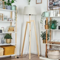 Lampes En Tissu-hofstein Bassagoda Lampadaire Écru, 1 lumière