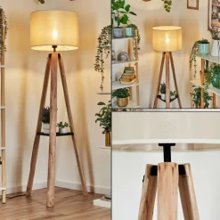 Lampes En Tissu-hofstein Bassagoda Lampadaire Écru, Noir, 1 lumière