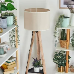 Lampes En Tissu-hofstein Bassagoda Lampadaire Écru, Noir, 1 lumière