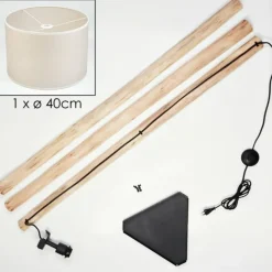 Lampes En Tissu-hofstein Bassagoda Lampadaire Écru, Noir, 1 lumière