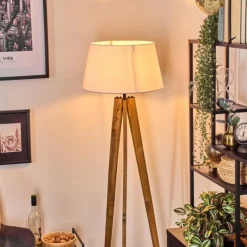 Lampes En Tissu-hofstein Bassagoda Lampadaire Écru, Noir, 1 lumière