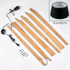 Lampes En Tissu-hofstein Bassagoda Lampadaire Écru, Noir, 1 lumière