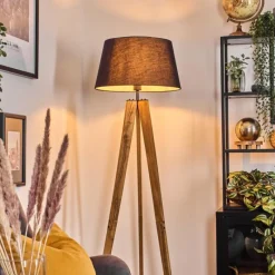 Lampes En Tissu-hofstein Bassagoda Lampadaire Écru, Noir, 1 lumière