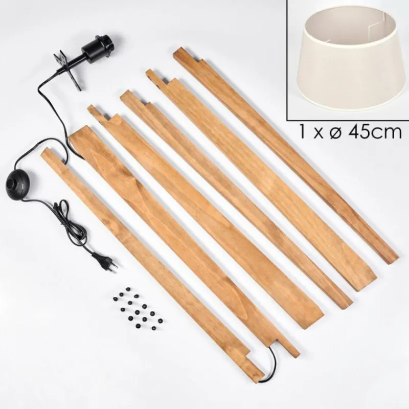 Lampes En Tissu-hofstein Bassagoda Lampadaire Écru, Noir, 1 lumière