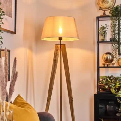 Lampes En Tissu-hofstein Bassagoda Lampadaire Écru, Noir, 1 lumière