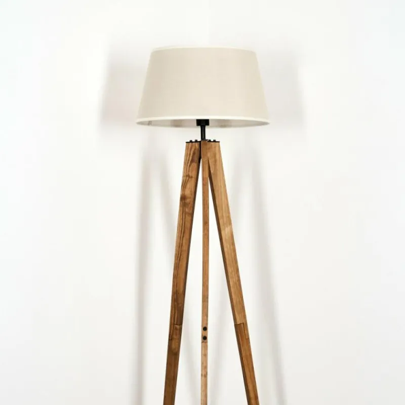 Lampes En Tissu-hofstein Bassagoda Lampadaire Écru, Noir, 1 lumière