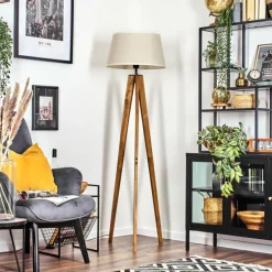 Lampes En Tissu-hofstein Bassagoda Lampadaire Écru, Noir, 1 lumière