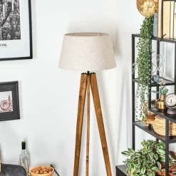 Lampes En Tissu-hofstein Bassagoda Lampadaire Écru, Noir, 1 lumière