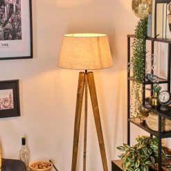 Lampes En Tissu-hofstein Bassagoda Lampadaire Écru, Noir, 1 lumière