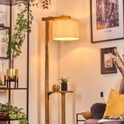 Lampes En Tissu-hofstein Bassagoda Lampadaire Écru, Noir, 1 lumière