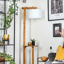 Lampes En Tissu-hofstein Bassagoda Lampadaire Écru, Noir, 1 lumière