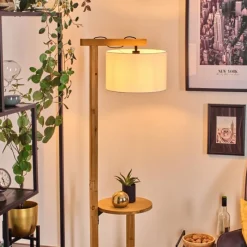 Lampes En Tissu-hofstein Bassagoda Lampadaire Écru, Noir, 1 lumière