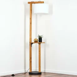 Lampes En Tissu-hofstein Bassagoda Lampadaire Écru, Noir, 1 lumière