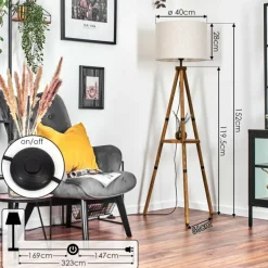 Lampes En Tissu-hofstein Bassagoda Lampadaire Écru, 1 lumière