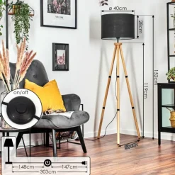 Lampes En Tissu-hofstein Bassagoda Lampadaire Écru, 1 lumière