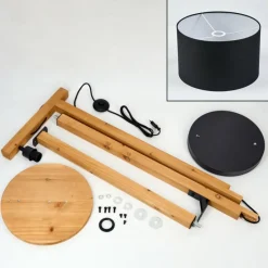 Lampes En Tissu-hofstein Bassagoda Lampadaire Écru, Noir, 1 lumière