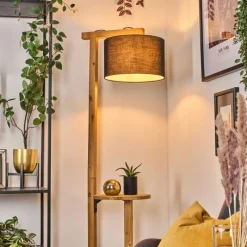 Lampes En Tissu-hofstein Bassagoda Lampadaire Écru, Noir, 1 lumière