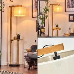 Lampes En Tissu-hofstein Bassagoda Lampadaire Écru, Noir, 1 lumière