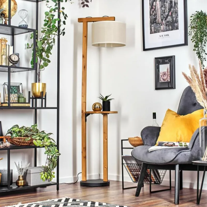 Lampes En Tissu-hofstein Bassagoda Lampadaire Écru, Noir, 1 lumière