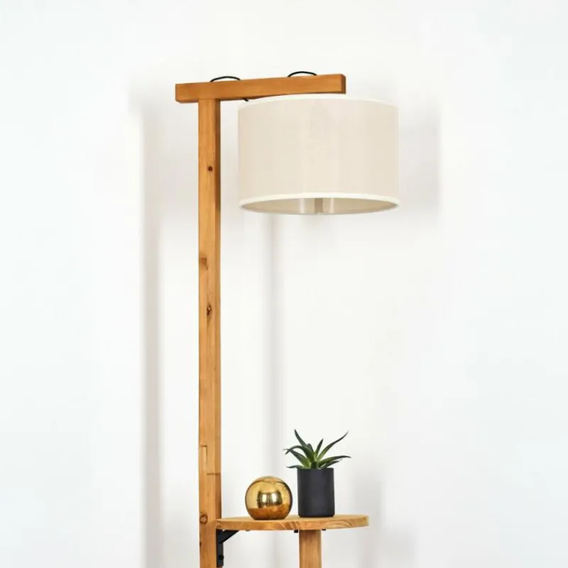 Lampes En Tissu-hofstein Bassagoda Lampadaire Écru, Noir, 1 lumière