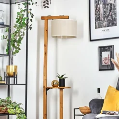 Lampes En Tissu-hofstein Bassagoda Lampadaire Écru, Noir, 1 lumière