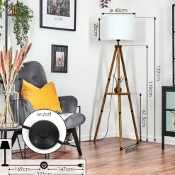 Lampes En Tissu-hofstein Bassagoda Lampadaire Écru, 1 lumière