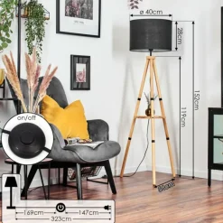 Lampes En Tissu-hofstein Bassagoda Lampadaire Écru, 1 lumière