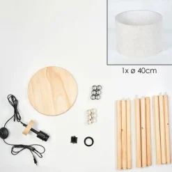 Lampes En Tissu-hofstein Bassagoda Lampadaire Écru, 1 lumière