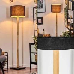 Lampes En Tissu-hofstein Bassagoda Lampadaire Écru, Noir, 1 lumière