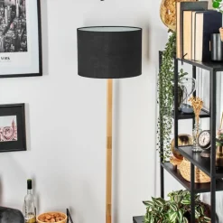 Lampes En Tissu-hofstein Bassagoda Lampadaire Écru, Noir, 1 lumière