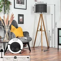 Lampes En Tissu-hofstein Bassagoda Lampadaire Écru, 1 lumière