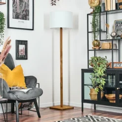 Lampes En Tissu-hofstein Bassagoda Lampadaire Écru, Noir, 1 lumière