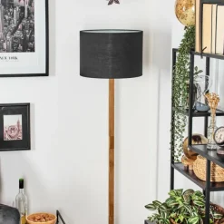 Lampes En Tissu-hofstein Bassagoda Lampadaire Écru, Noir, 1 lumière