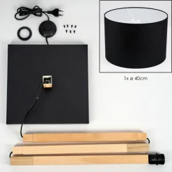 Lampes En Tissu-hofstein Bassagoda Lampadaire Écru, Noir, 1 lumière