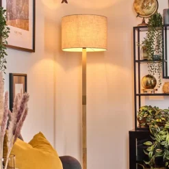 Lampes En Tissu-hofstein Bassagoda Lampadaire Écru, Noir, 1 lumière