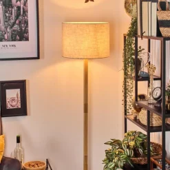 Lampes En Tissu-hofstein Bassagoda Lampadaire Écru, Noir, 1 lumière