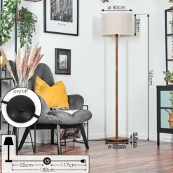 Lampes En Tissu-hofstein Bassagoda Lampadaire Écru, 1 lumière