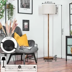 Lampes En Tissu-hofstein Bassagoda Lampadaire Écru, 1 lumière