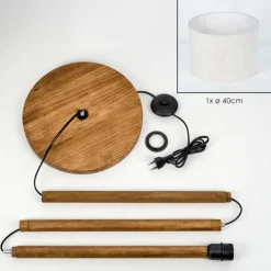 Lampes En Tissu-hofstein Bassagoda Lampadaire Écru, 1 lumière