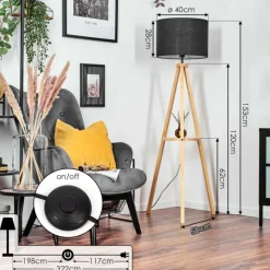 Lampes En Tissu-hofstein Bassagoda Lampadaire Écru, 1 lumière